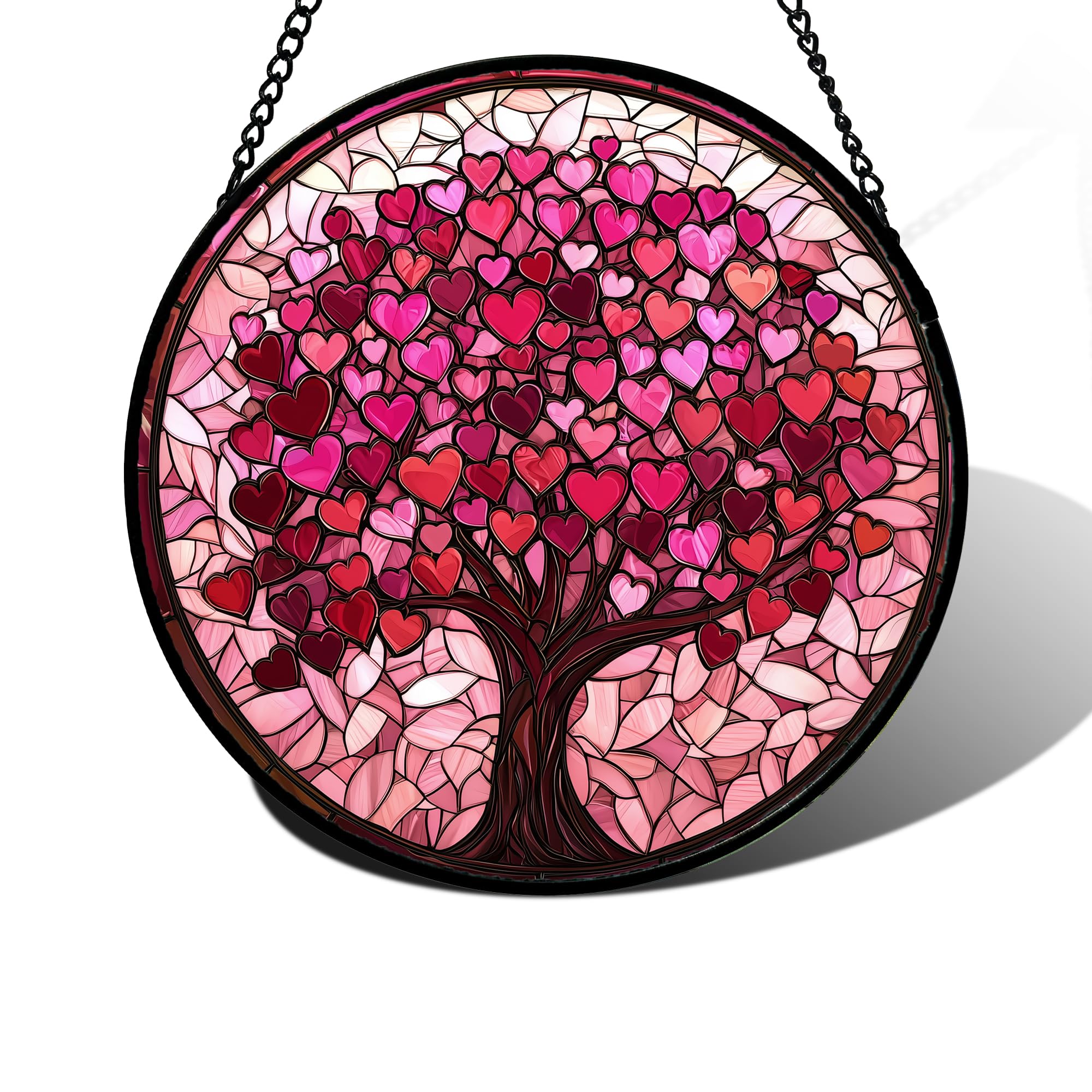 DASTOLL pink love tree suncatcher brightens windows with vibrant color