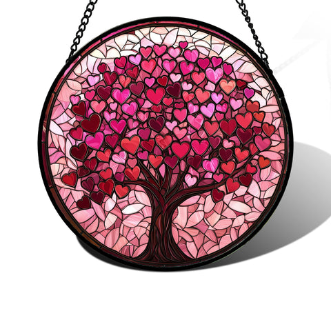DASTOLL pink love tree suncatcher brightens windows with vibrant color