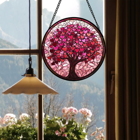 DASTOLL pink stained glass art suncatcher for interior decor