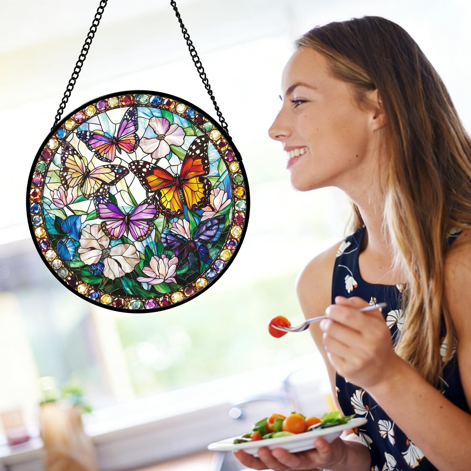 DASTOLL six-inch butterfly suncatcher brightens Christmas windows