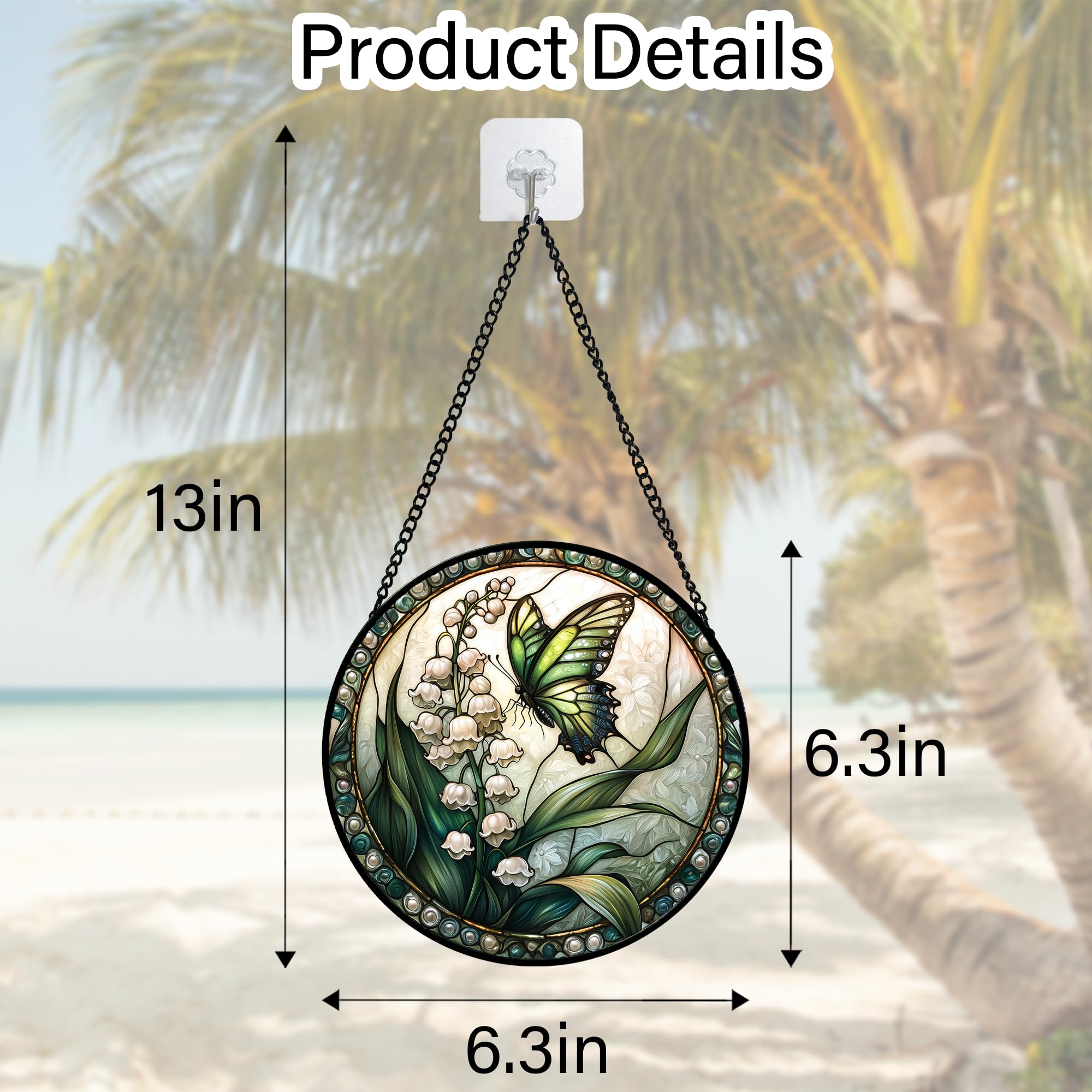 DASTOLL Stained-glass Lily Valley suncatcher adds joyful glow to doors and walls