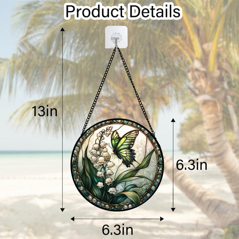 DASTOLL Stained-glass Lily Valley suncatcher adds joyful glow to doors and walls