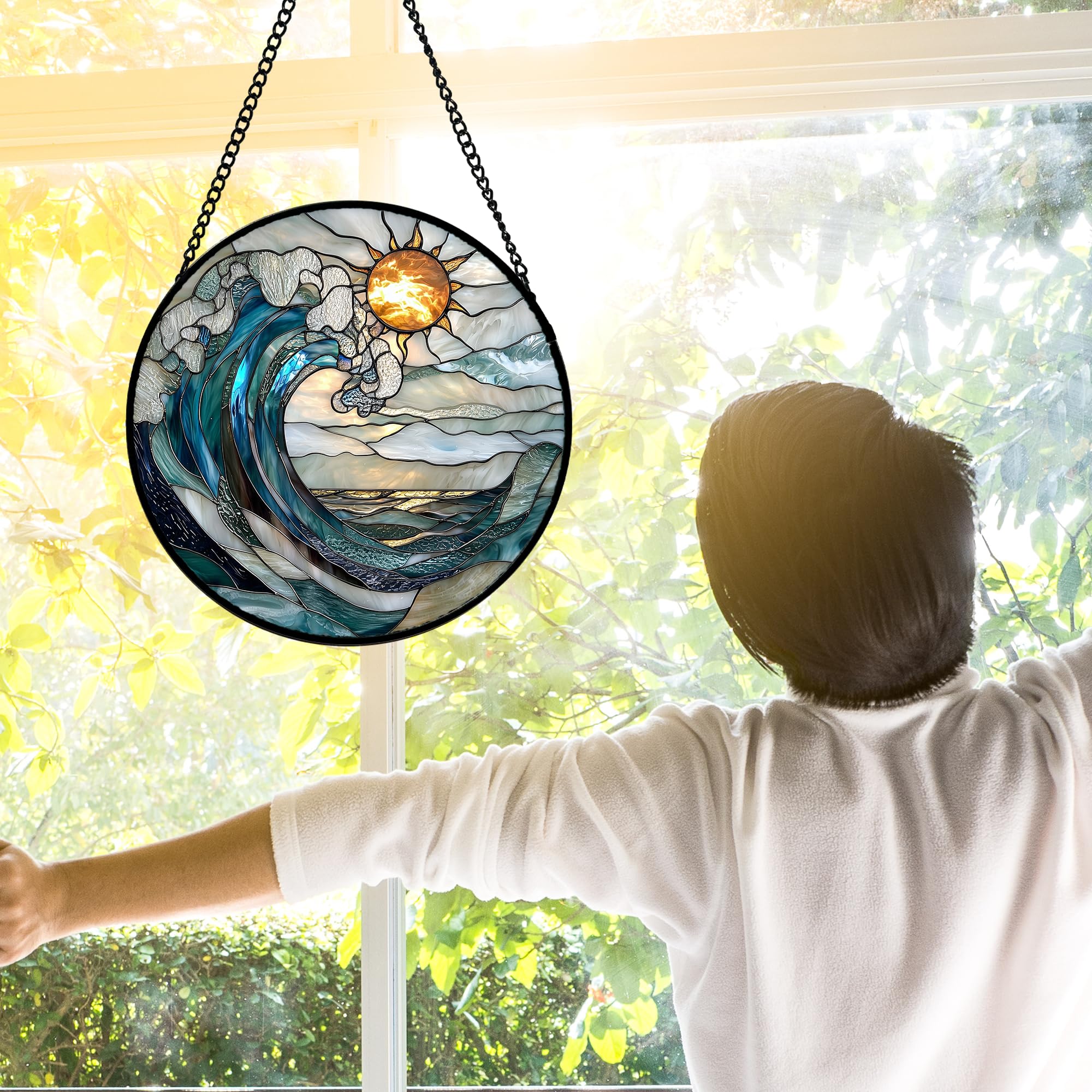 DASTOLL suncatcher diamond glass panel UV print enhances color in sunlight