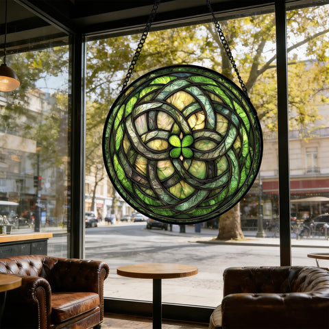 DASTOLL sun catcher displayed on a porch wall adds color and warmth