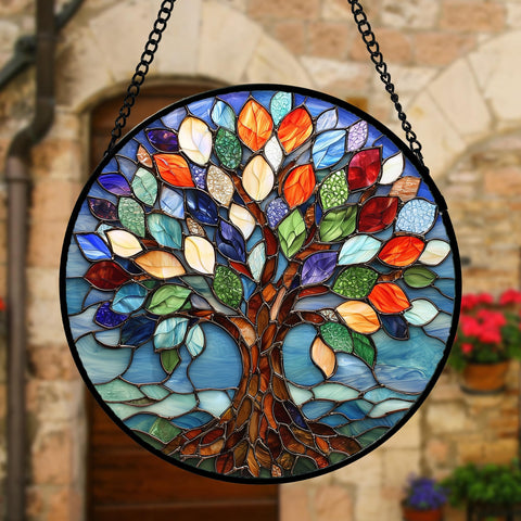 DASTOLL sun catcher blue window pendant brings cheerful color to any room