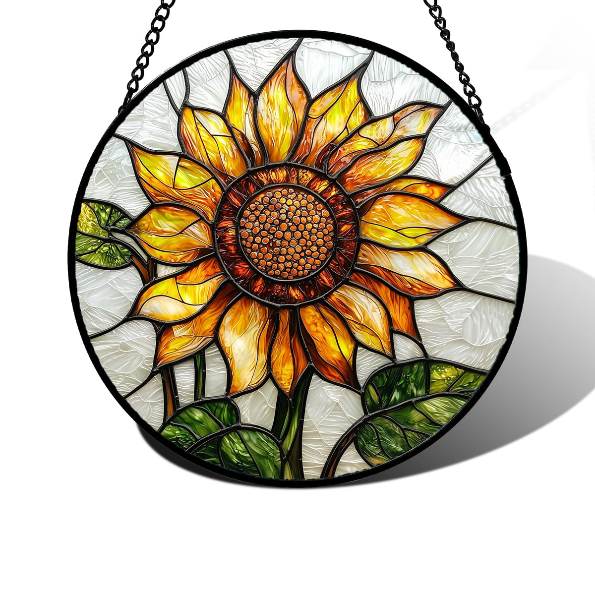 DASTOLL sunflower suncatcher adds vibrant color to sunlit windows.