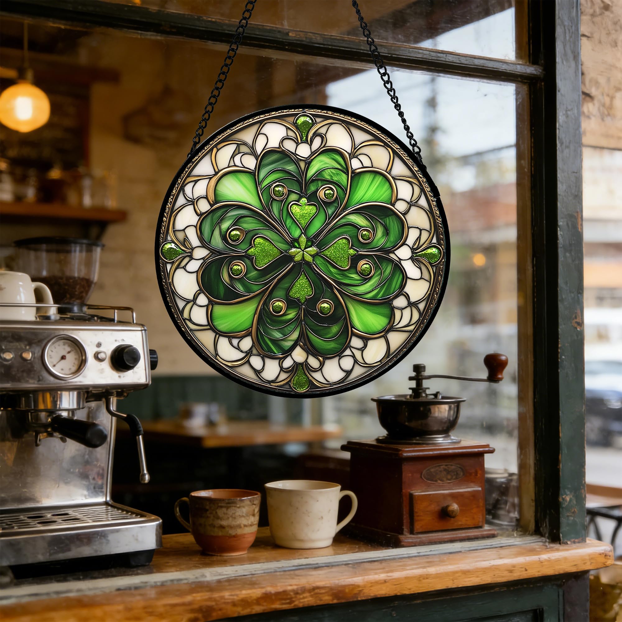 DASTOLL sun catcher creates colorful reflections as daylight passes through glass.