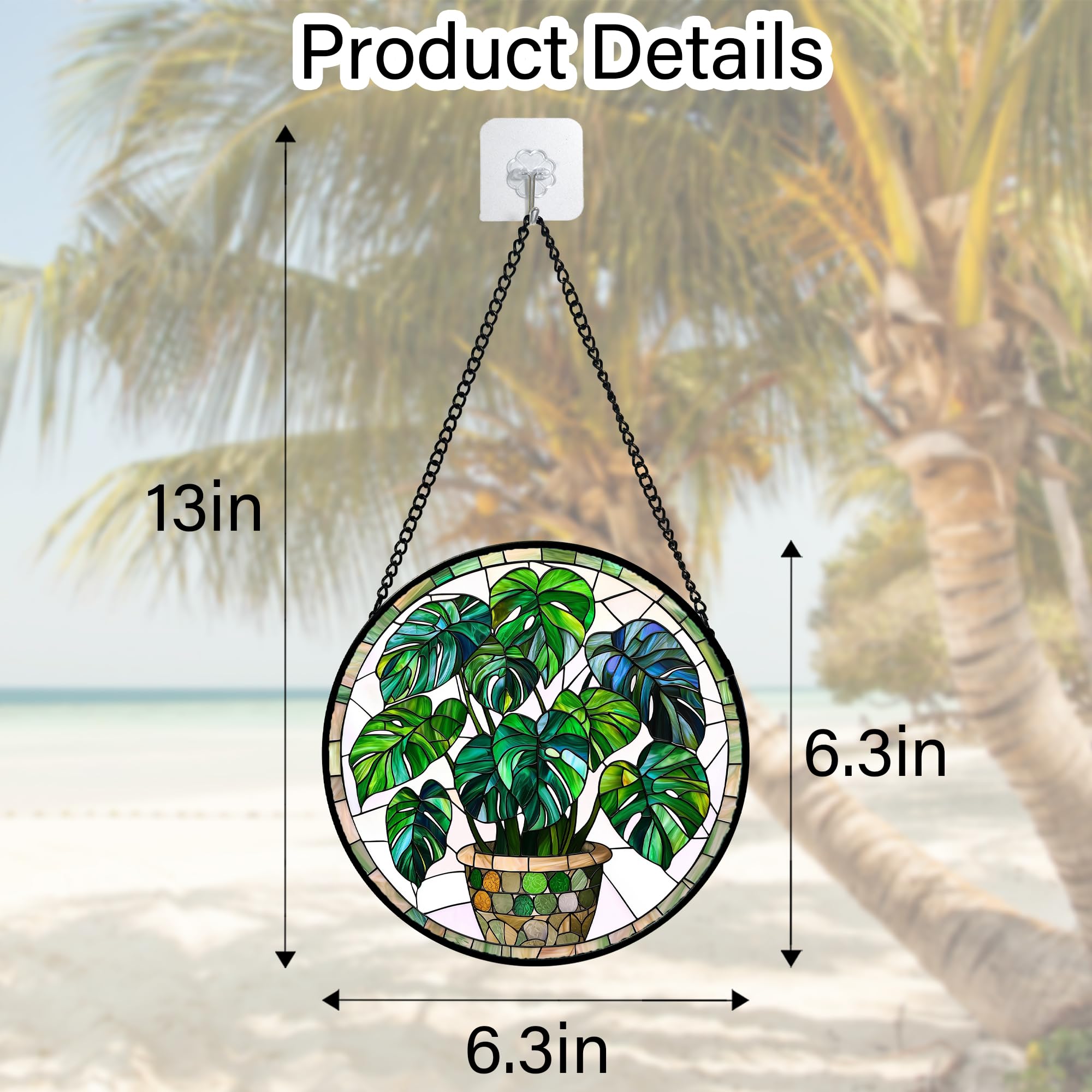 DASTOLL UV-printed sun catcher with metal frame enhances decor with double-sided light.