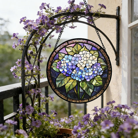 DASTOLL vibrant hydrangea glass panel enhances home decor