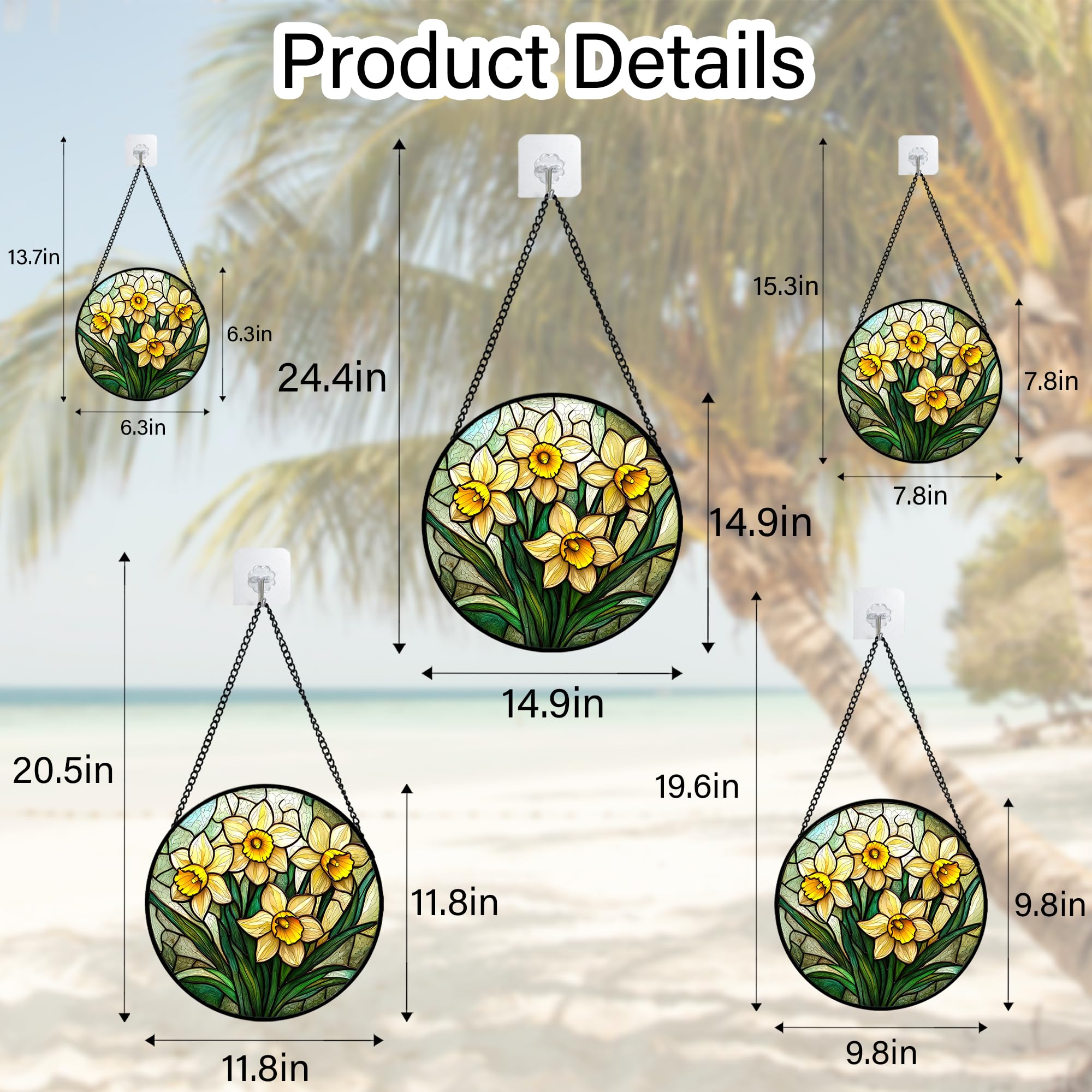 DASTOLL window decor daffodil pattern brightens any room and entryways.