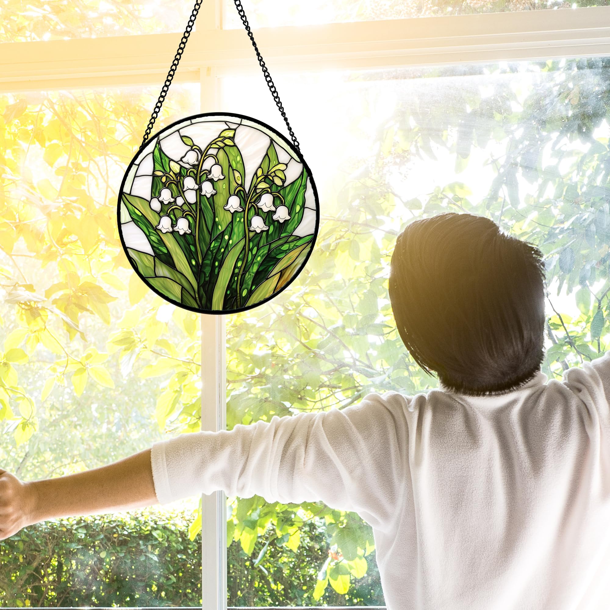 DASTOLL Lily Valley glass panel brings color to windows, doors, or porches