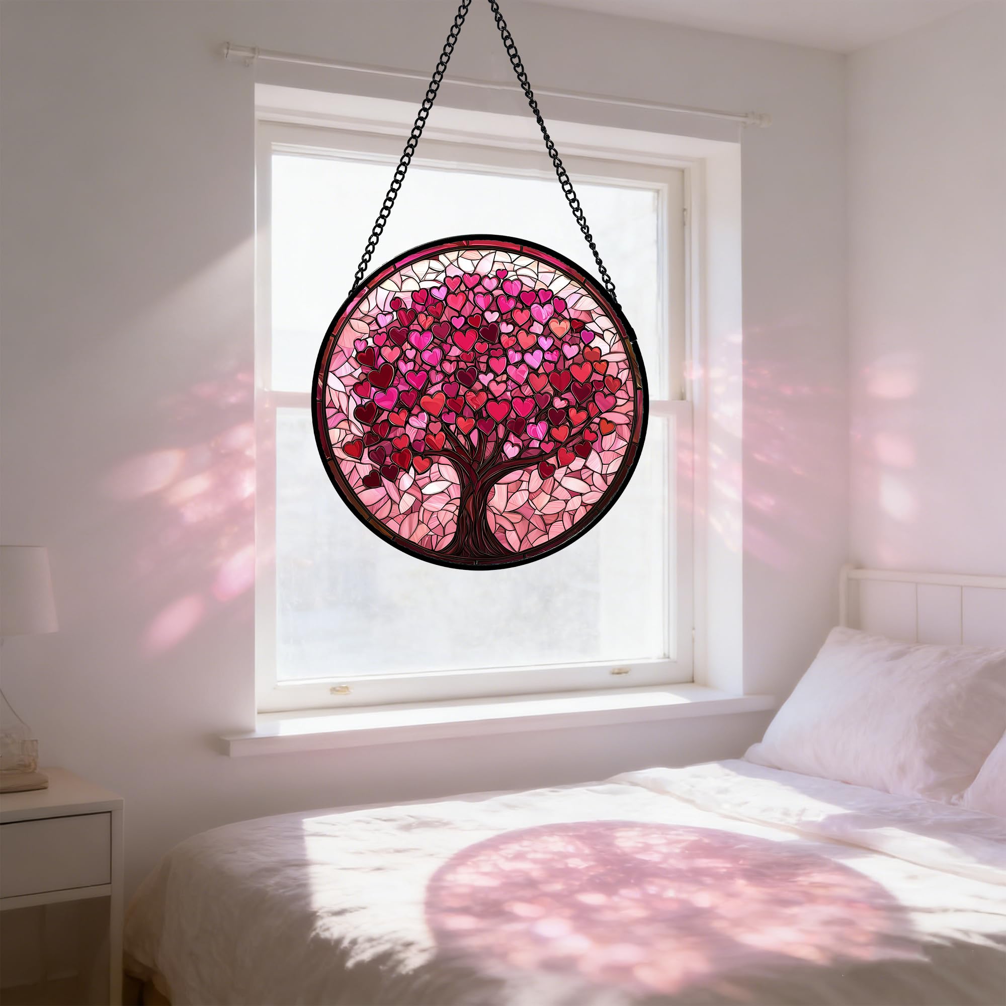 DASTOLL window decor suncatcher with metal chain for easy hanging