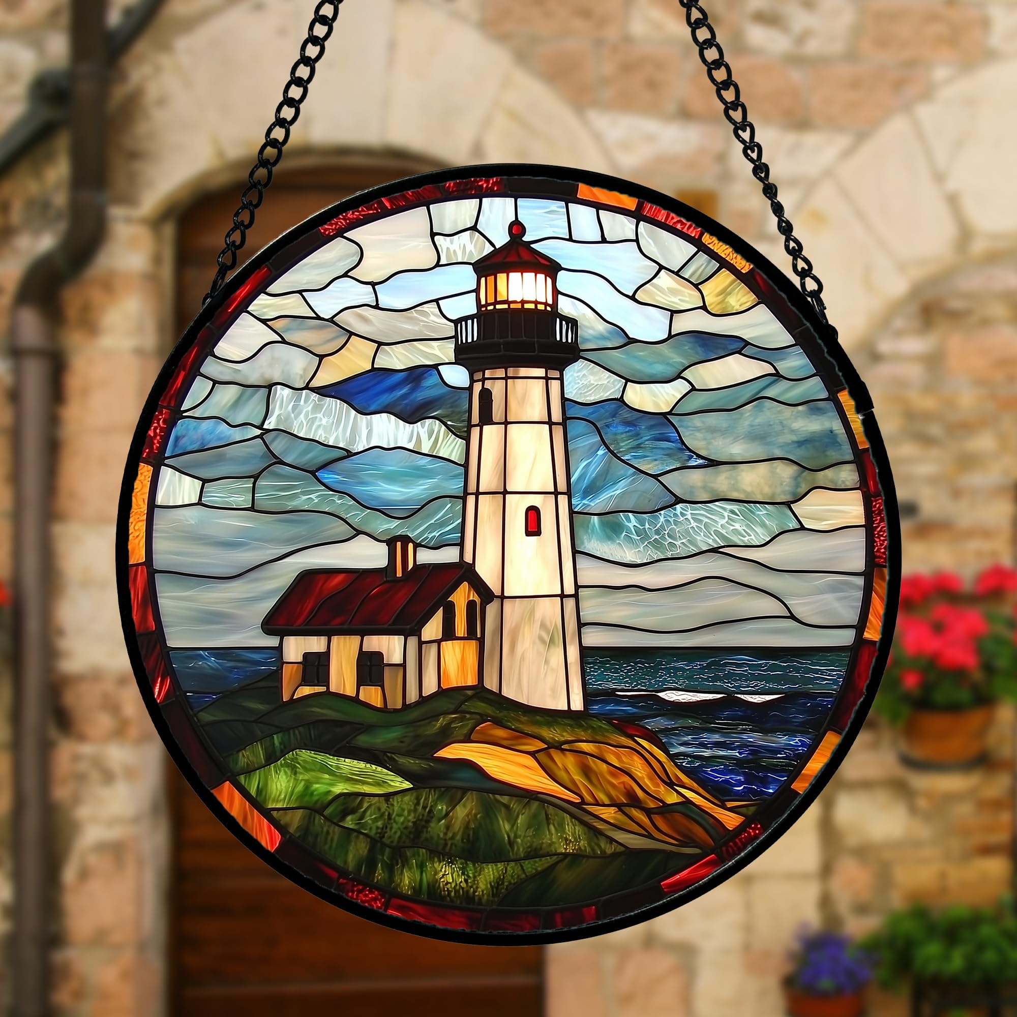 DASTOLL Window decor with metal chain ready to hang on windows.