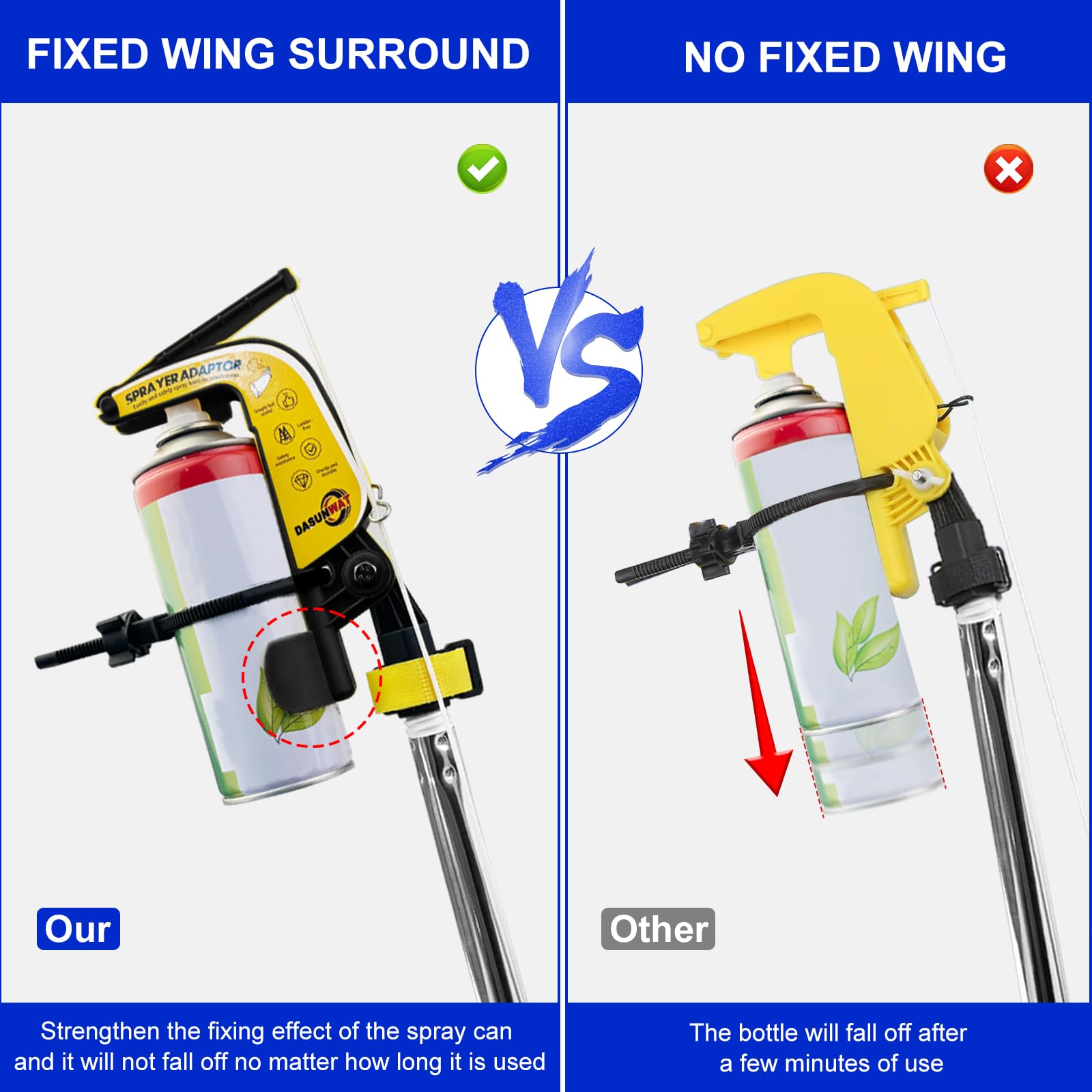 Dasunwat extension bracket shows wing fixing for secure, wobble-free operation