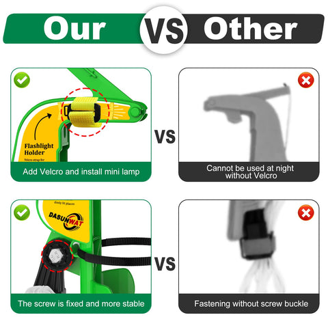 Dasunwat front fixing strap enables night time spraying.