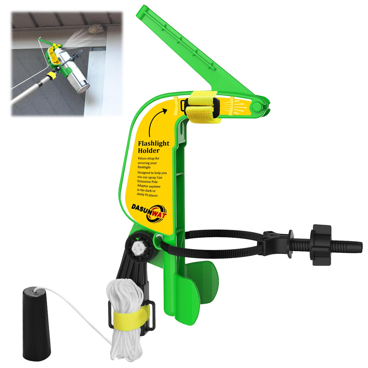 Dasunwat spray can extension pole adaptor enables stable long-range spraying for safer wasp removal.