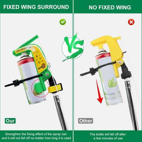 Dasunwat wing fixing under extension rod keeps the can secure during use.