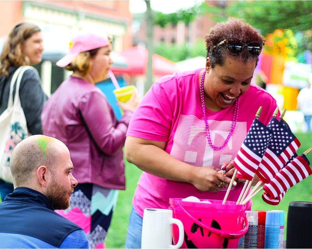 Datconect 30-pack flags on sticks for large patriotic displays.