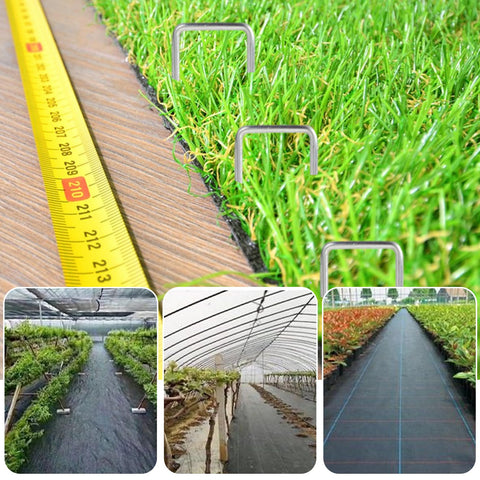 DaTpuik durable stakes for keeping drip lines and fabrics in place.