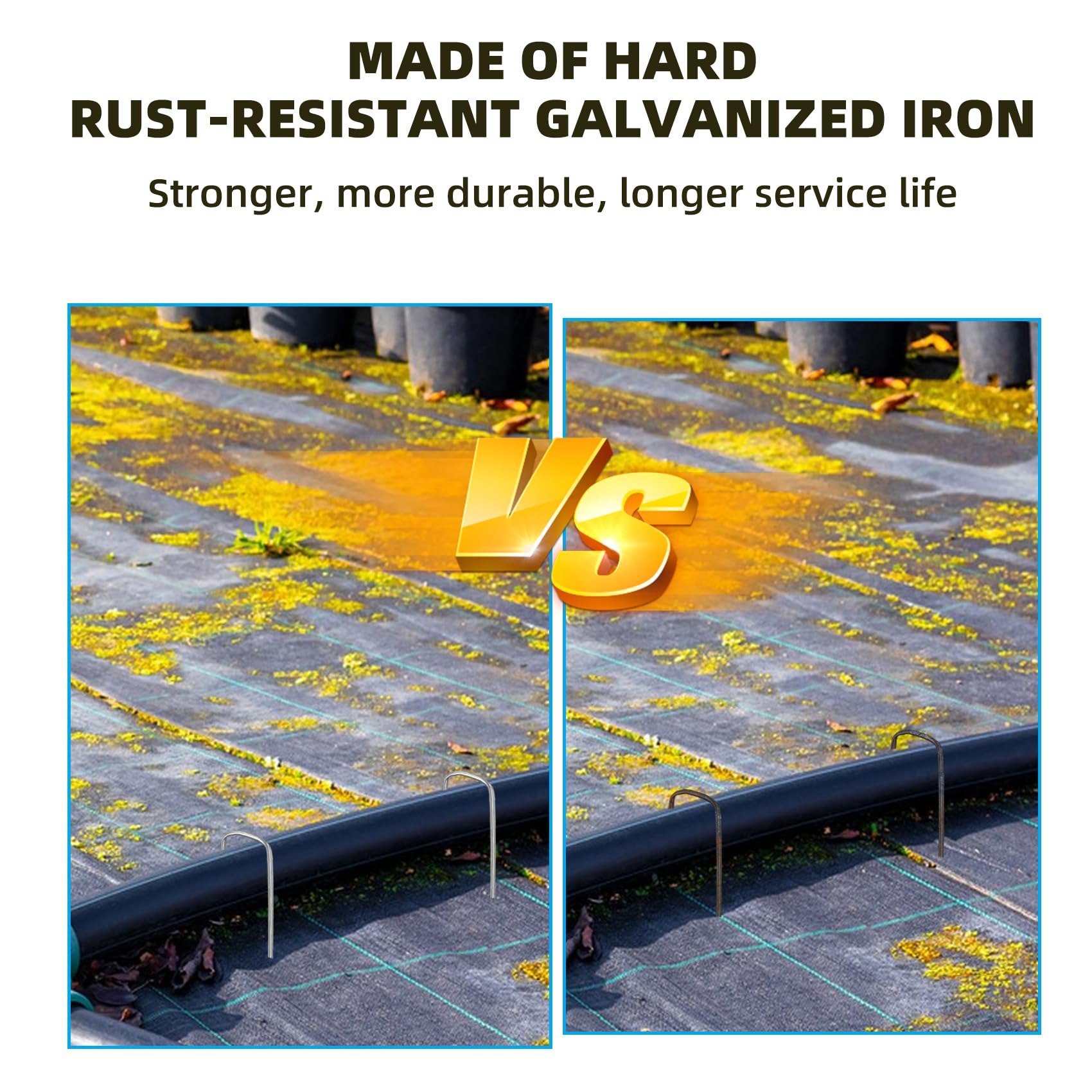 DaTpuik sharp-end stakes – penetrating turf easily for secure weed barriers and fabric.