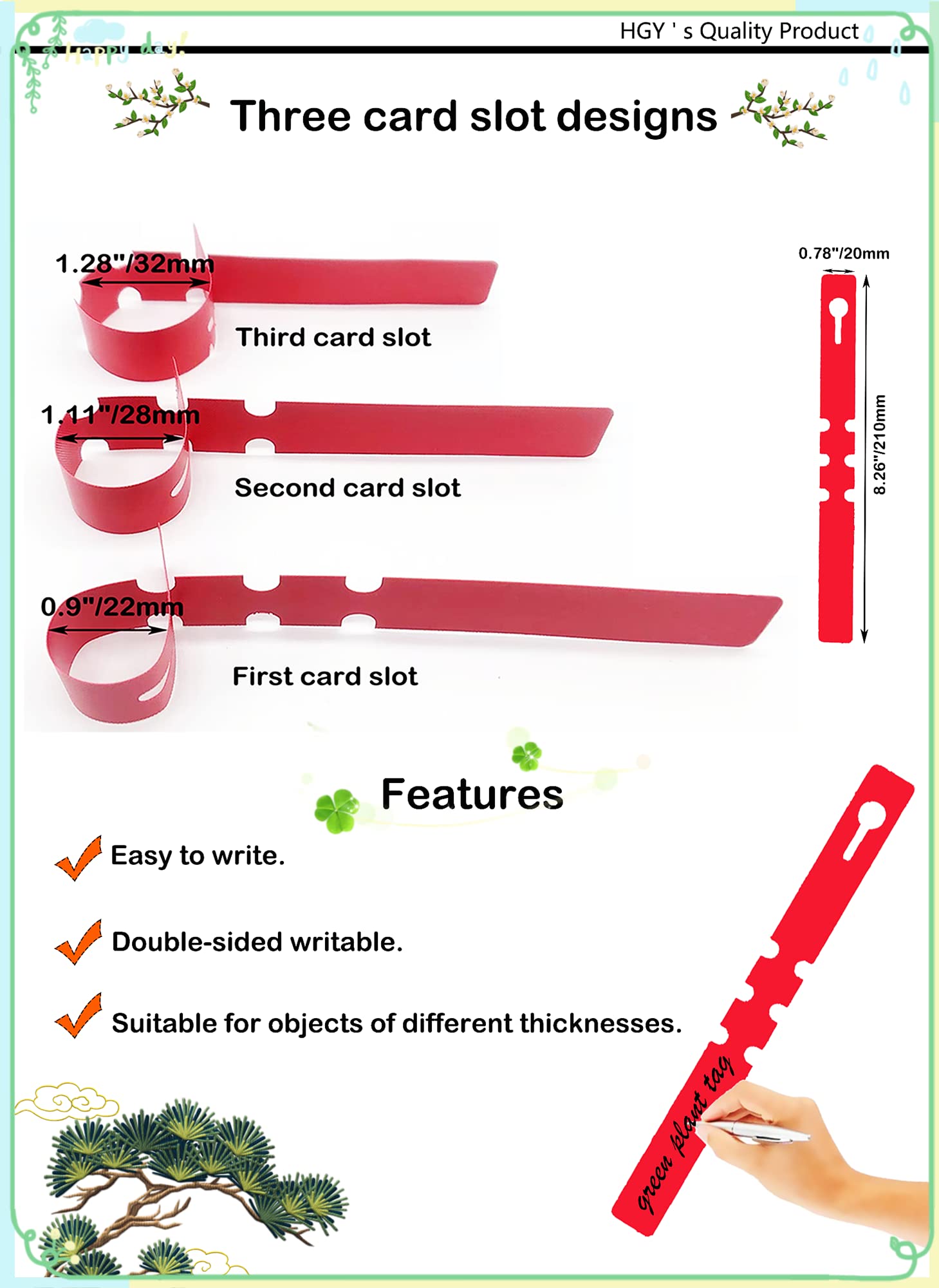 DaTpuik UV-resistant garden tags keep colors readable under sun exposure.