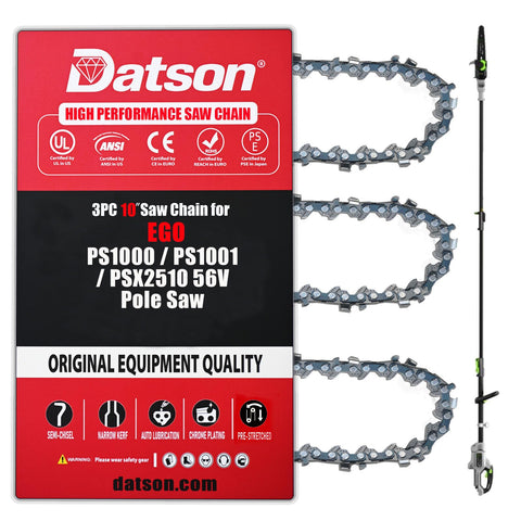 DatsenAAA 10-inch pole saw chain for EGO PS1000, smooth cutting and reliable performance.