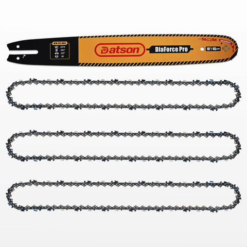 DatsenAAA 18-inch guide bar for smoother cuts and better control.