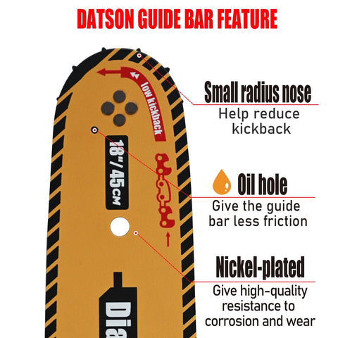DatsenAAA three-pack chains for quick replacements on compatible saws.