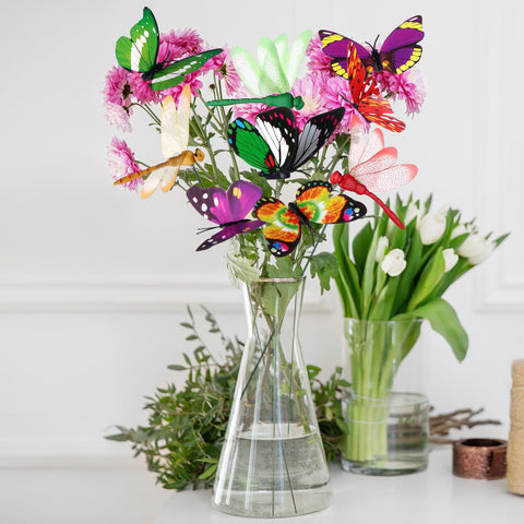 DAVAXI 3D dragonfly stake decor with lifelike motion in breeze.