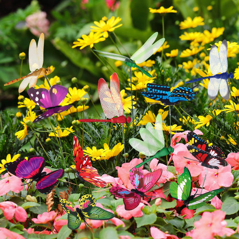 DAVAXI color-rich butterfly and dragonfly stakes for gardens.
