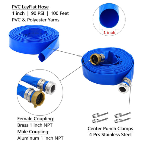 DAVCO heavy-duty PVC lay-flat hose resists UV and abrasion for outdoor use