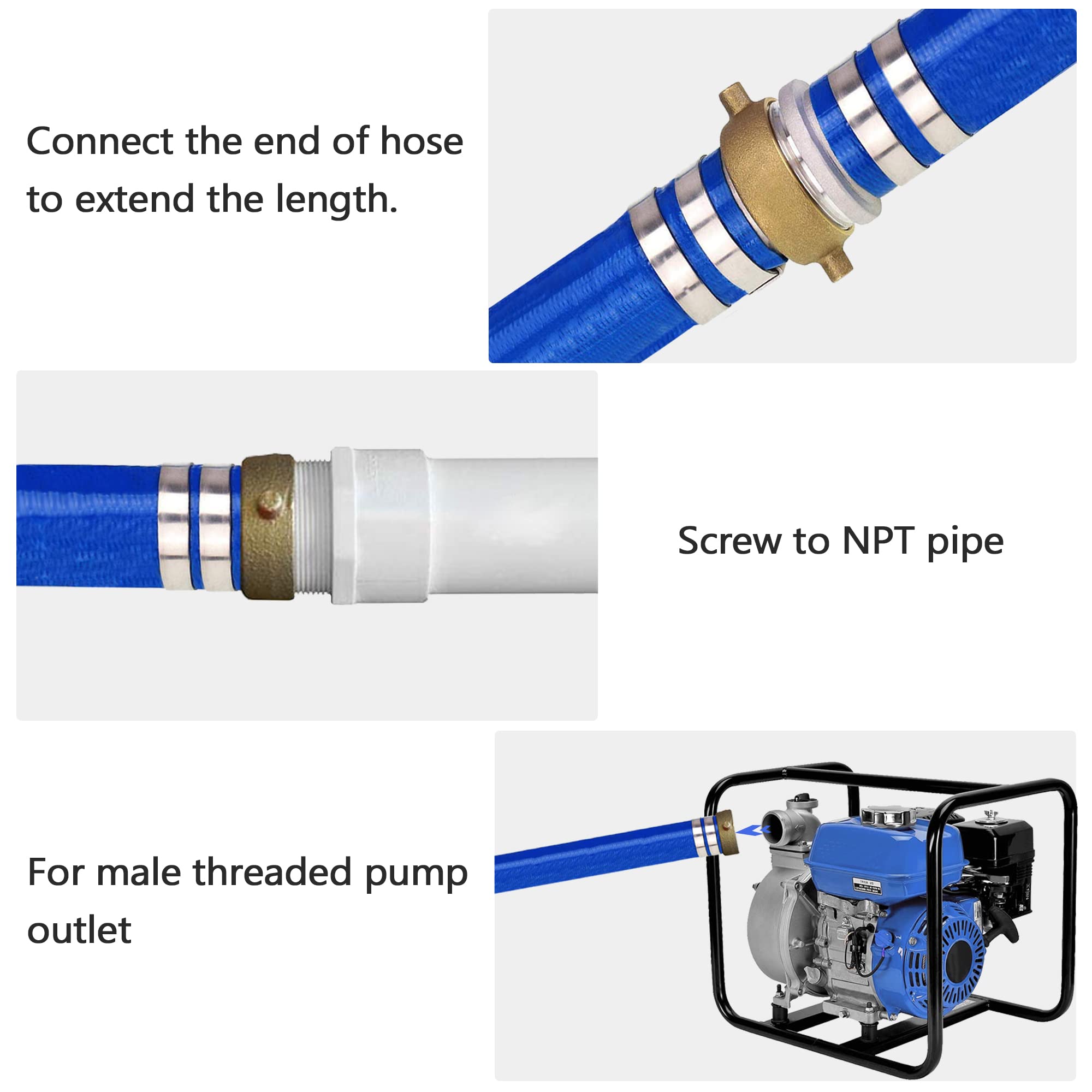 DAVCO sump pump discharge hose extended to show long reach