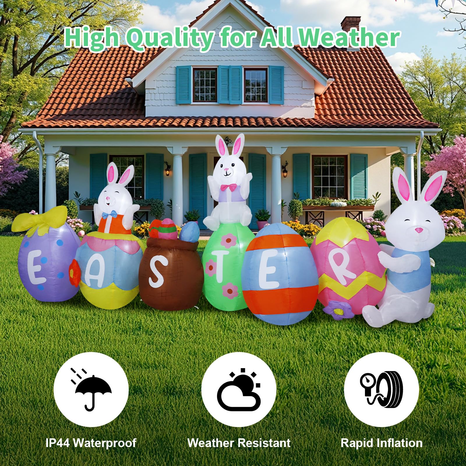 Dawdix Easter inflatable IP44 fabric for durable outdoor use