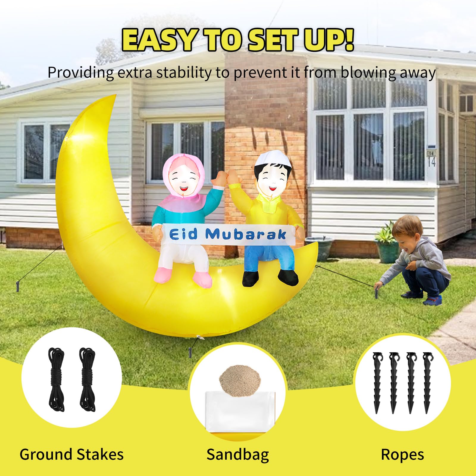 Dawdix Eid-friendly decor enhances yard celebrations with warm glow.