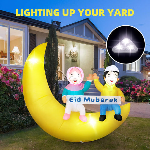Dawdix LED nightglow inflatable brightens yards for memorable Ramadan gatherings.