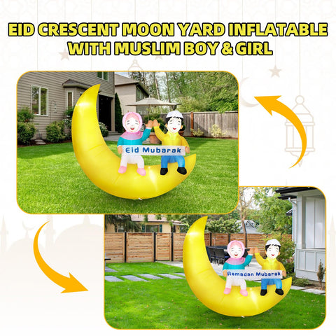 Dawdix ramadan banner replaceable inflatable highlights adaptable decor for Ramadan to Eid.