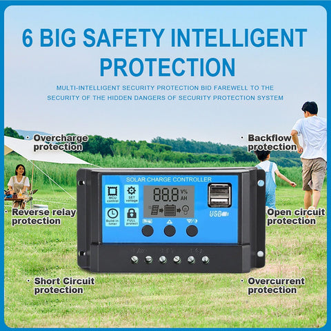 Dawnice solar charge controller dual USB ports enable convenient device charging