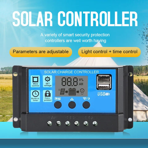 Dawnice solar charge controller side view showing compact, mount-ready design
