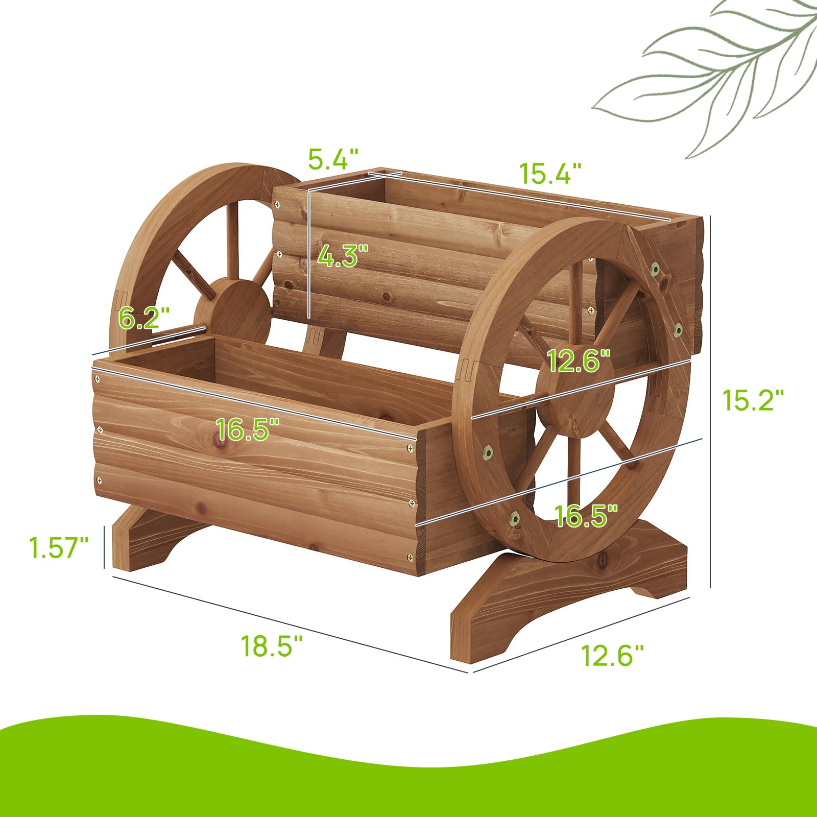 Dawnyard carbonized finish wagon planter for rustic outdoor spaces.