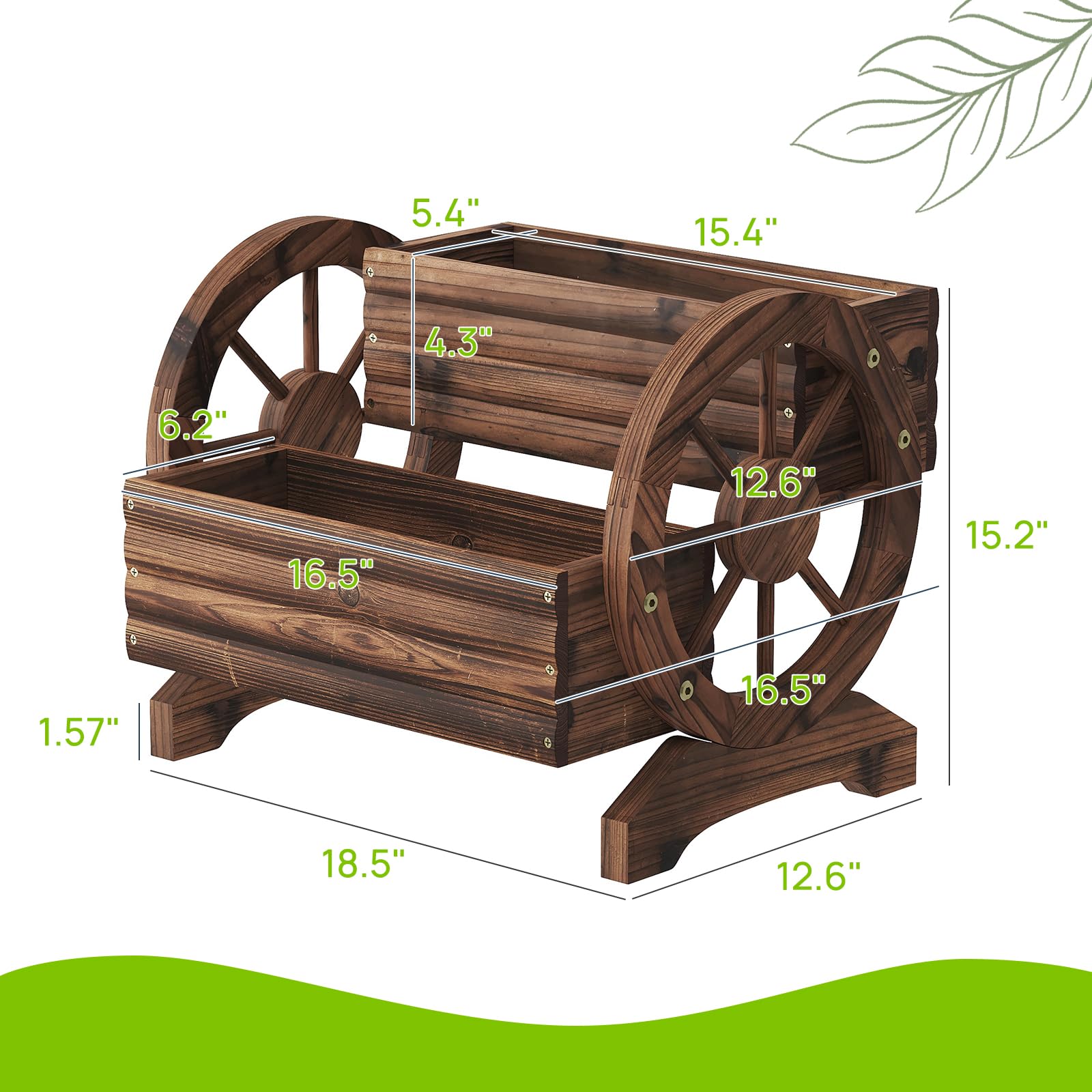 Dawnyard planter wheels detail emphasizes sturdy construction for outdoor use