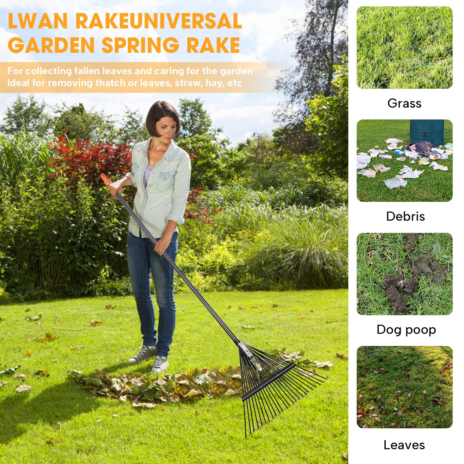 Ideal for camping sites and yard tidying with easy transport and use.