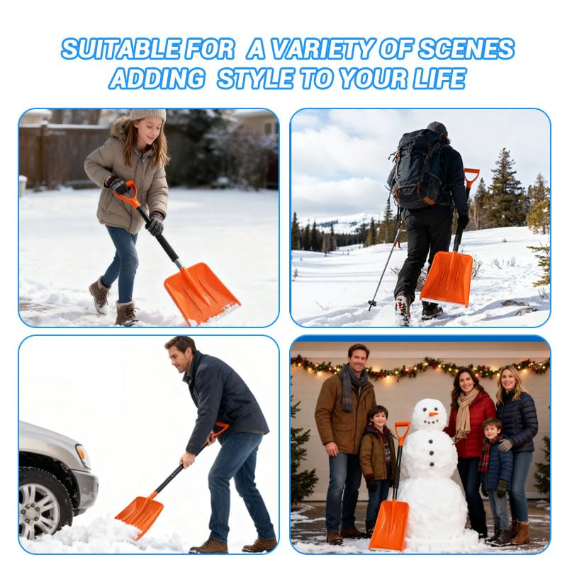 Daxguard emergency use snow shovel ready for winter roadside or camping adventures.