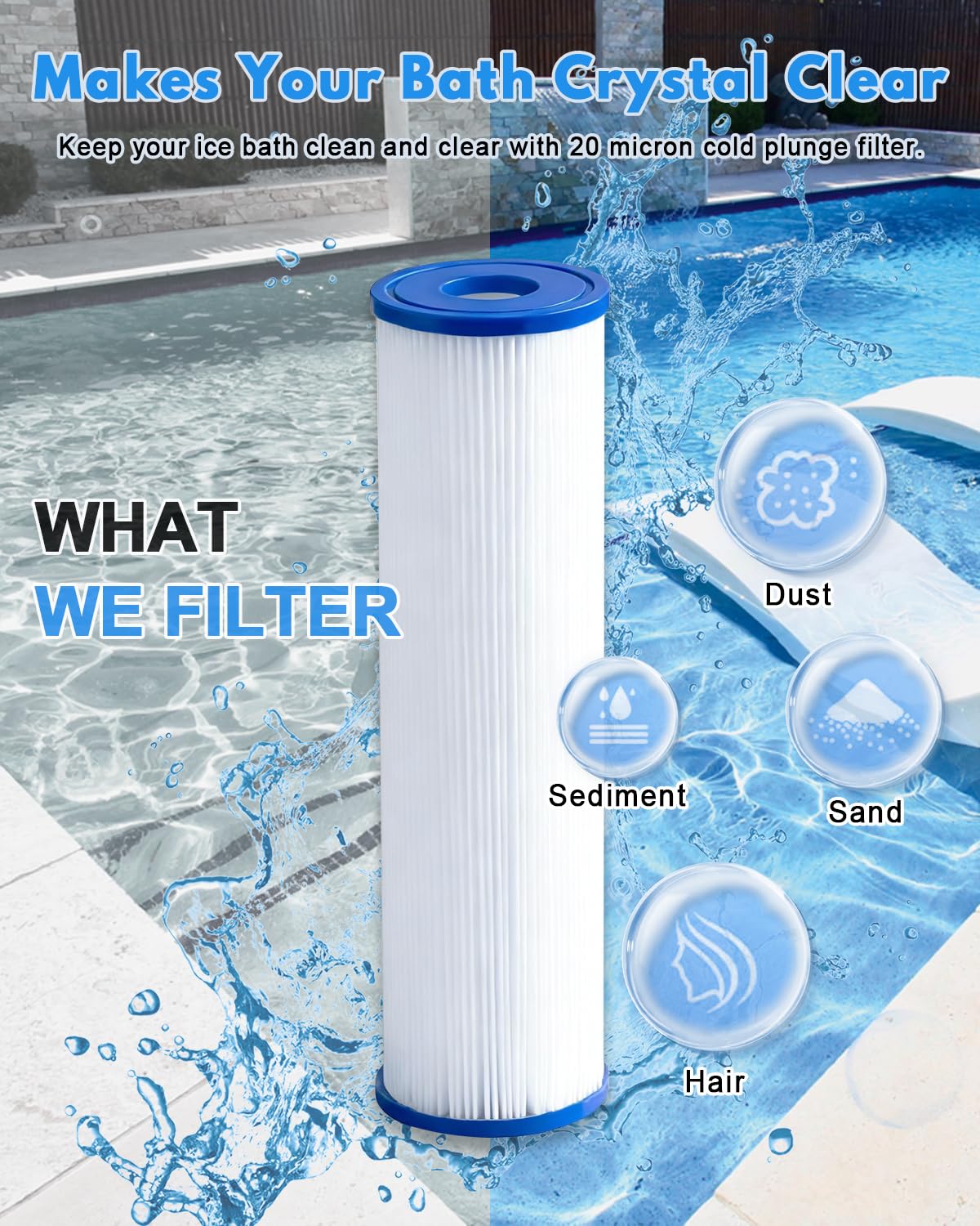 DAYEAR dirt locking fabric captures more debris for cleaner spa water