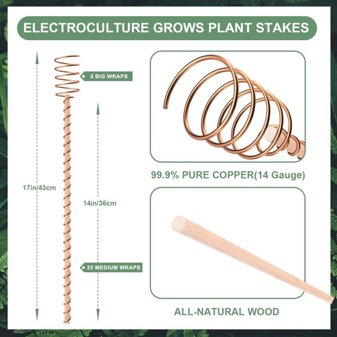 Dayimado copper coil antennas wrapped stake promotes efficient energy capture.