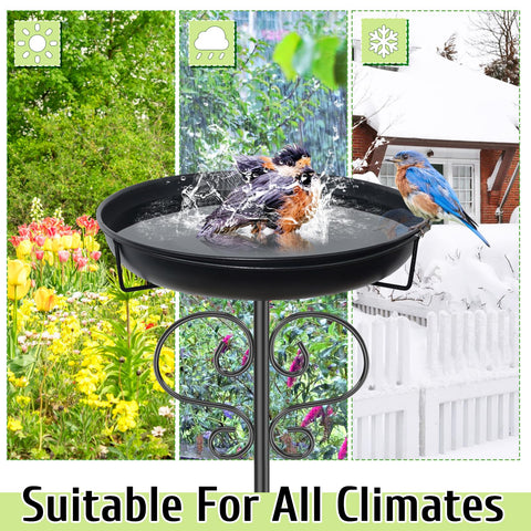 DAYSUP 12-inch bowl provides ample water for multiple birds.