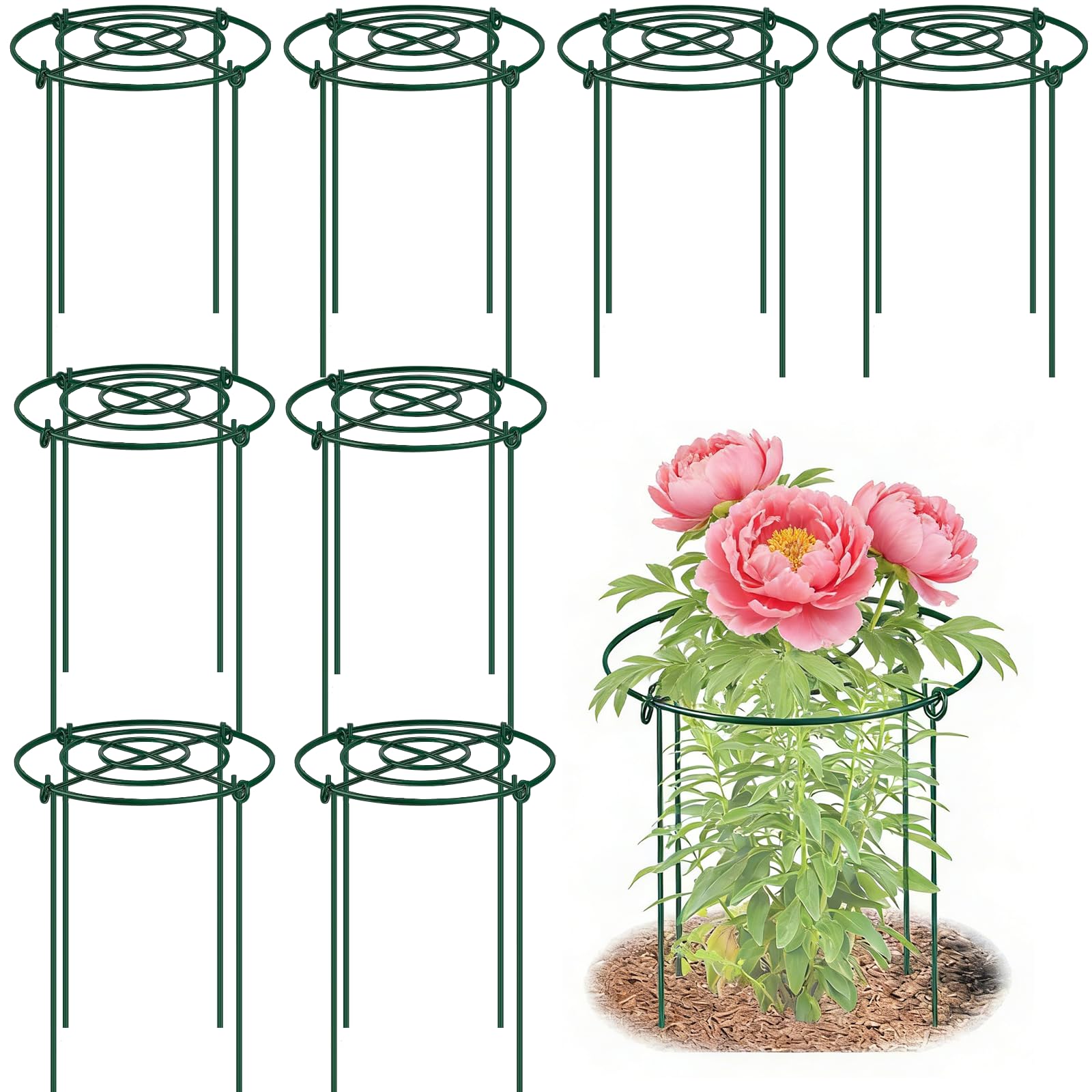 DAYUMKOU peonies cage grid top supports upright blooms and prevents droop