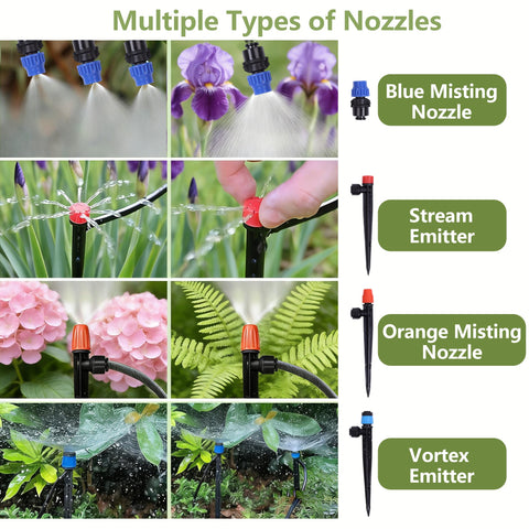 Daywhote 230FT diverse spray heads provide deep-root, broad, and mist coverage.