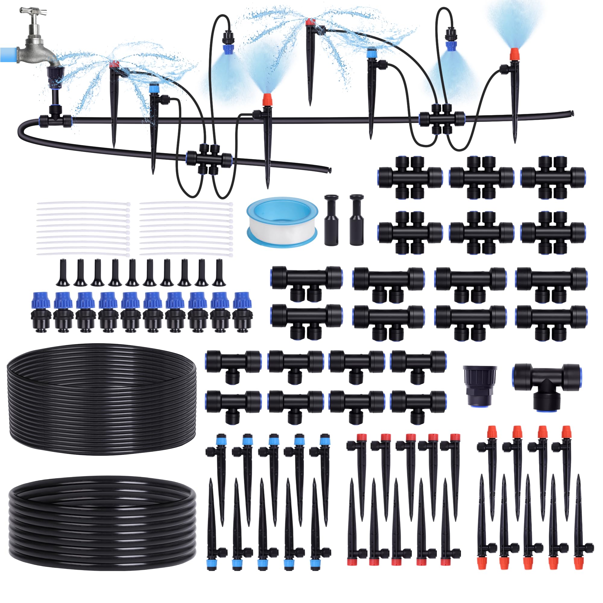 Daywhote 230FT main line setup shows efficient water distribution for large gardens.