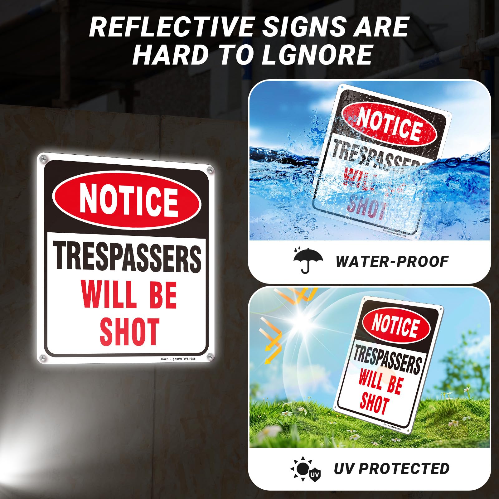 DazhiSigns rust-free aluminum sign designed for outdoor durability.
