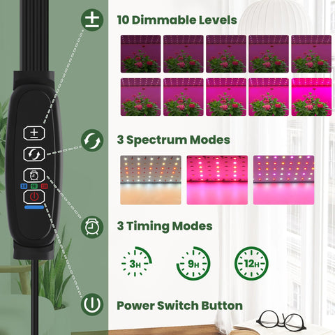 DazSpirit dimmable 32W grow light provides adjustable brightness for plants